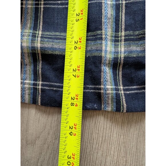 Requirements Plaid Womens Short-Sleeve Blazer Size 20W Blue White - Picture 6 of 7